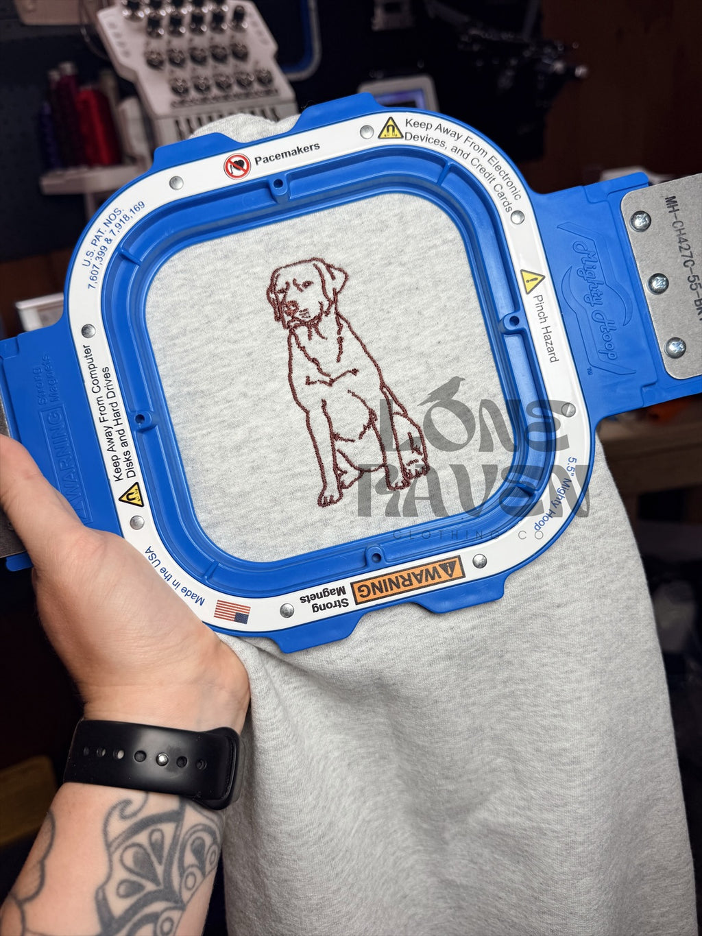 Simple dog embroidery