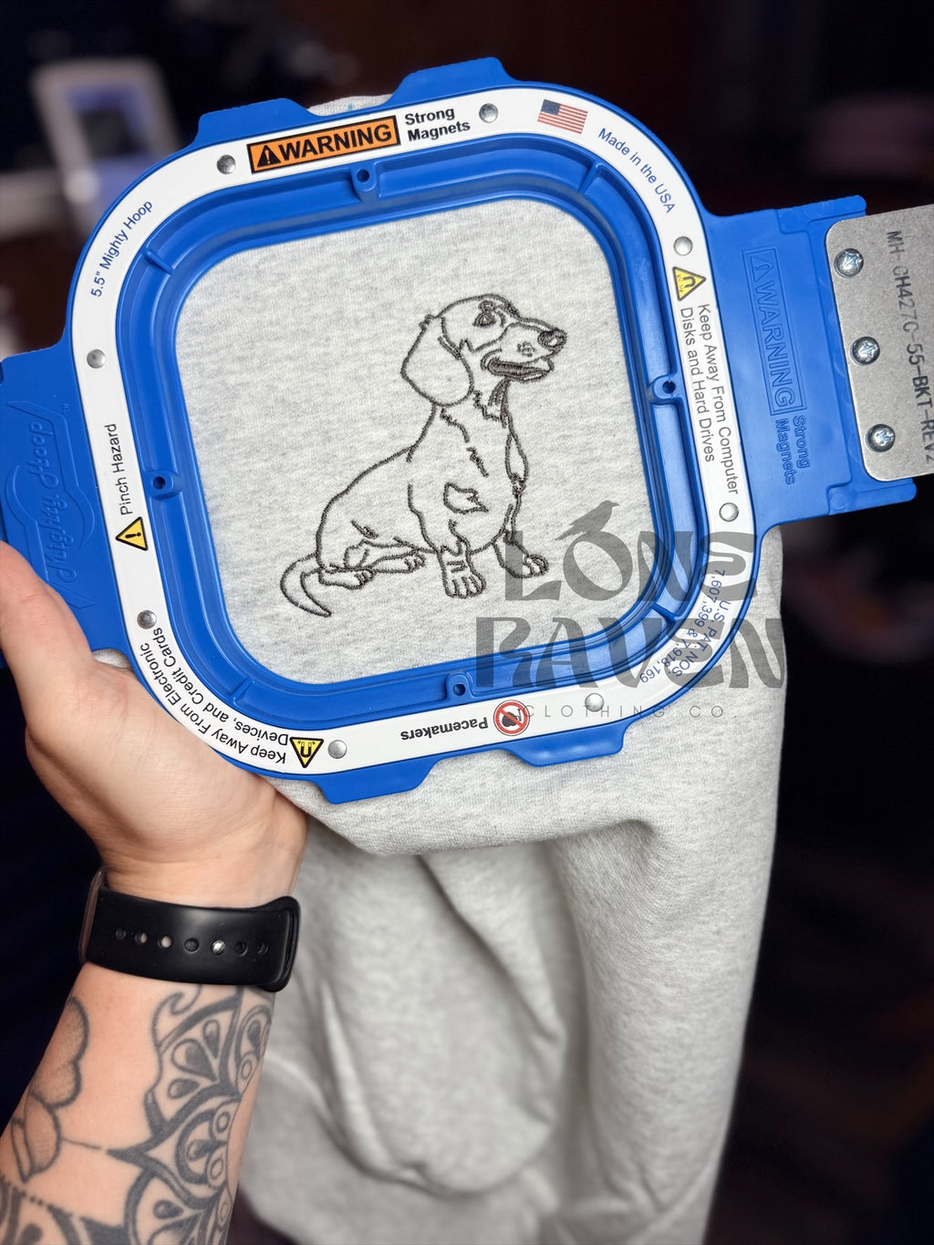 Simple dog embroidery