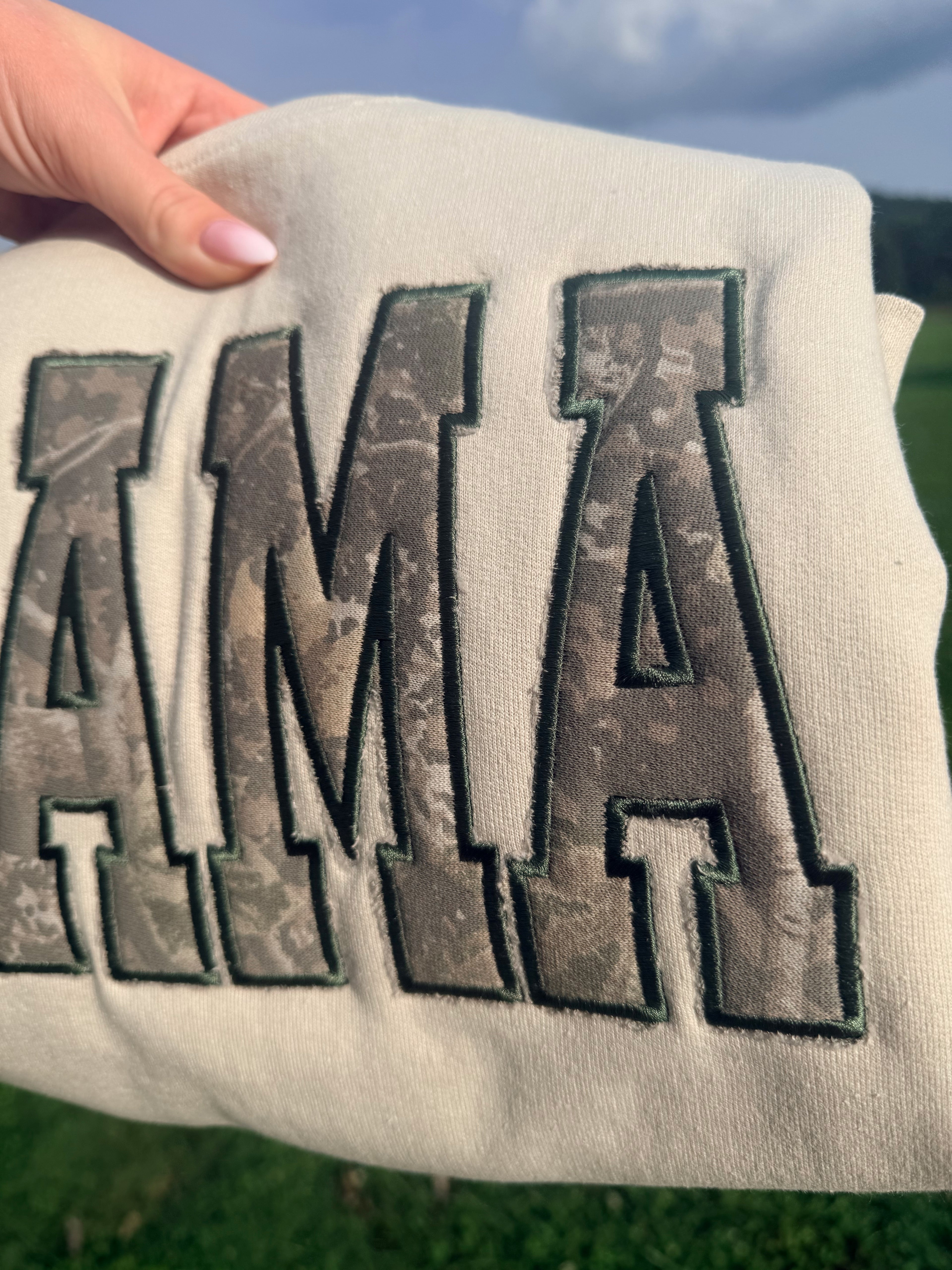 Distressed camo mama
