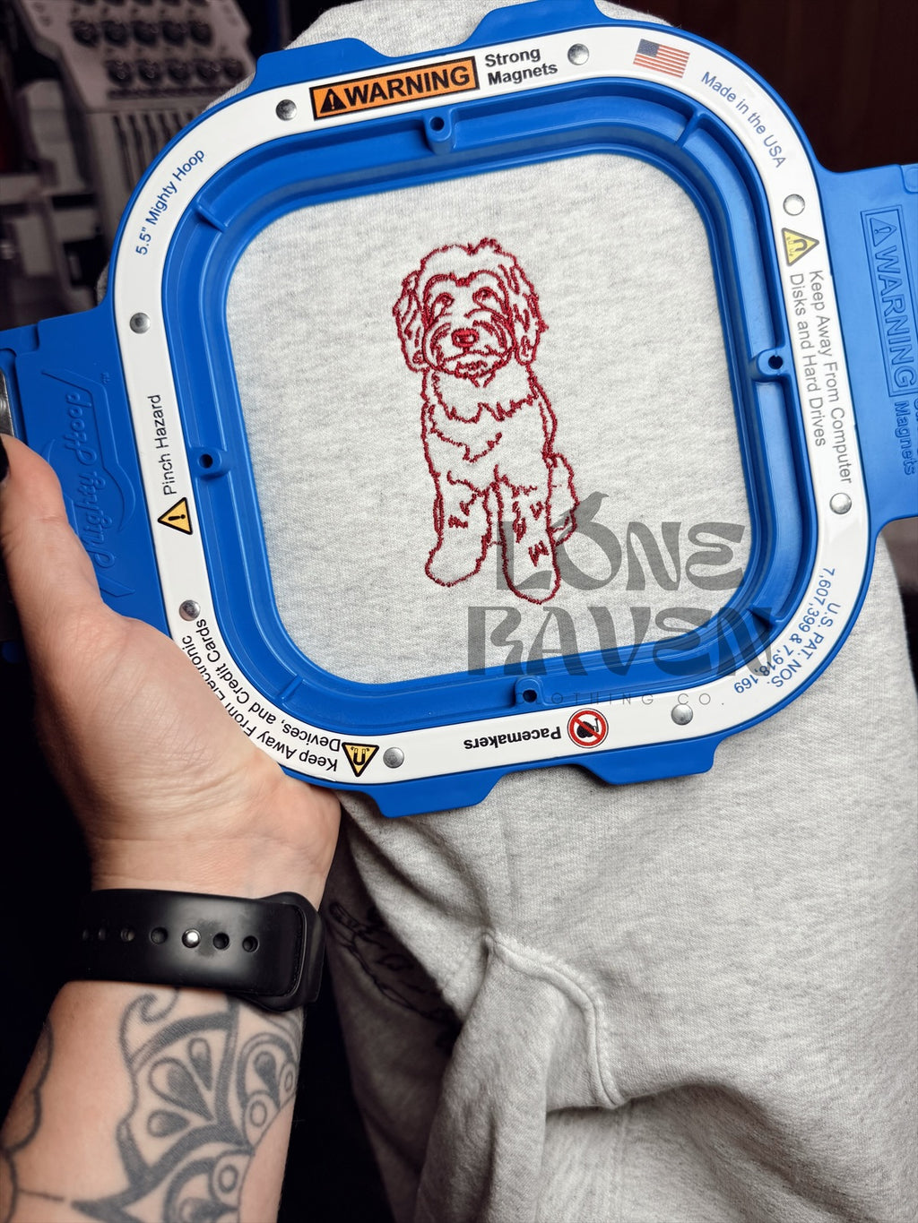 Simple dog embroidery