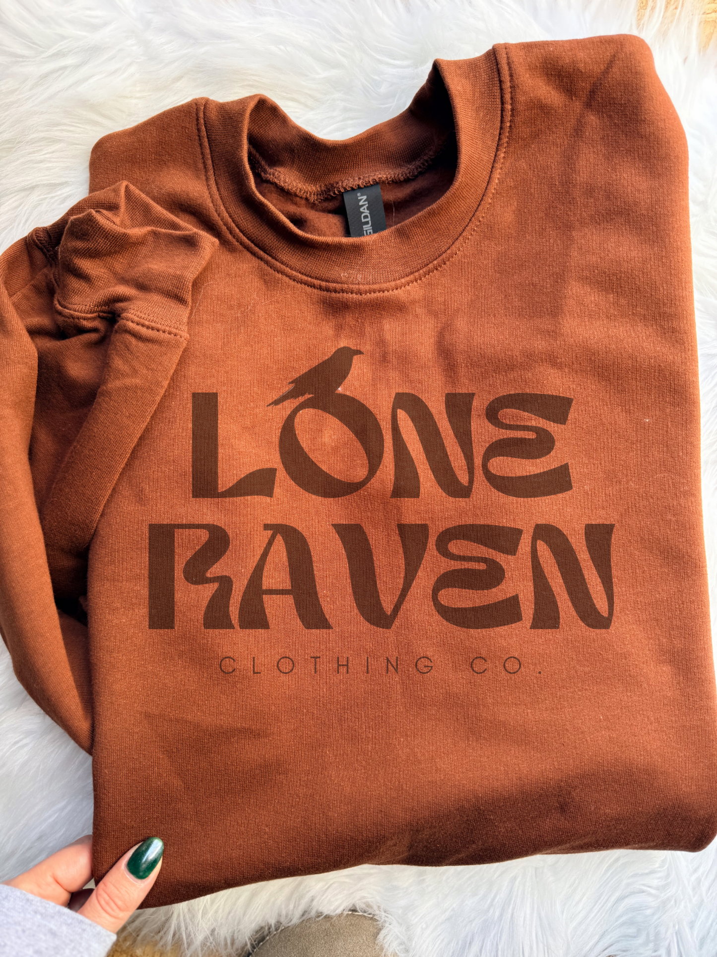 Cocoa Gildan soft style sweatshirt