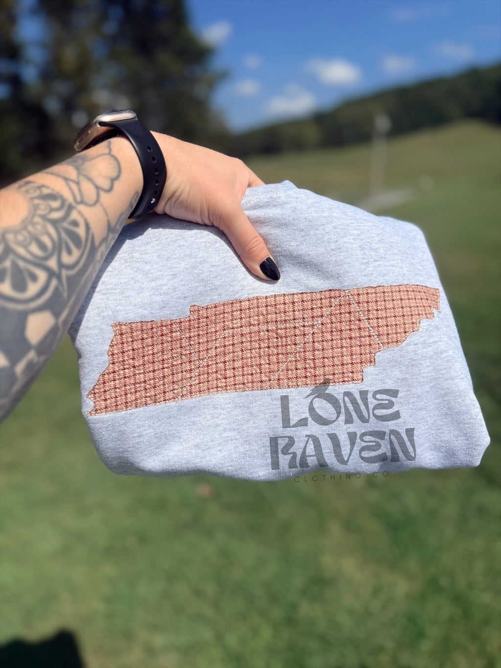 Vintage fabric (quilted look) sweatshirt