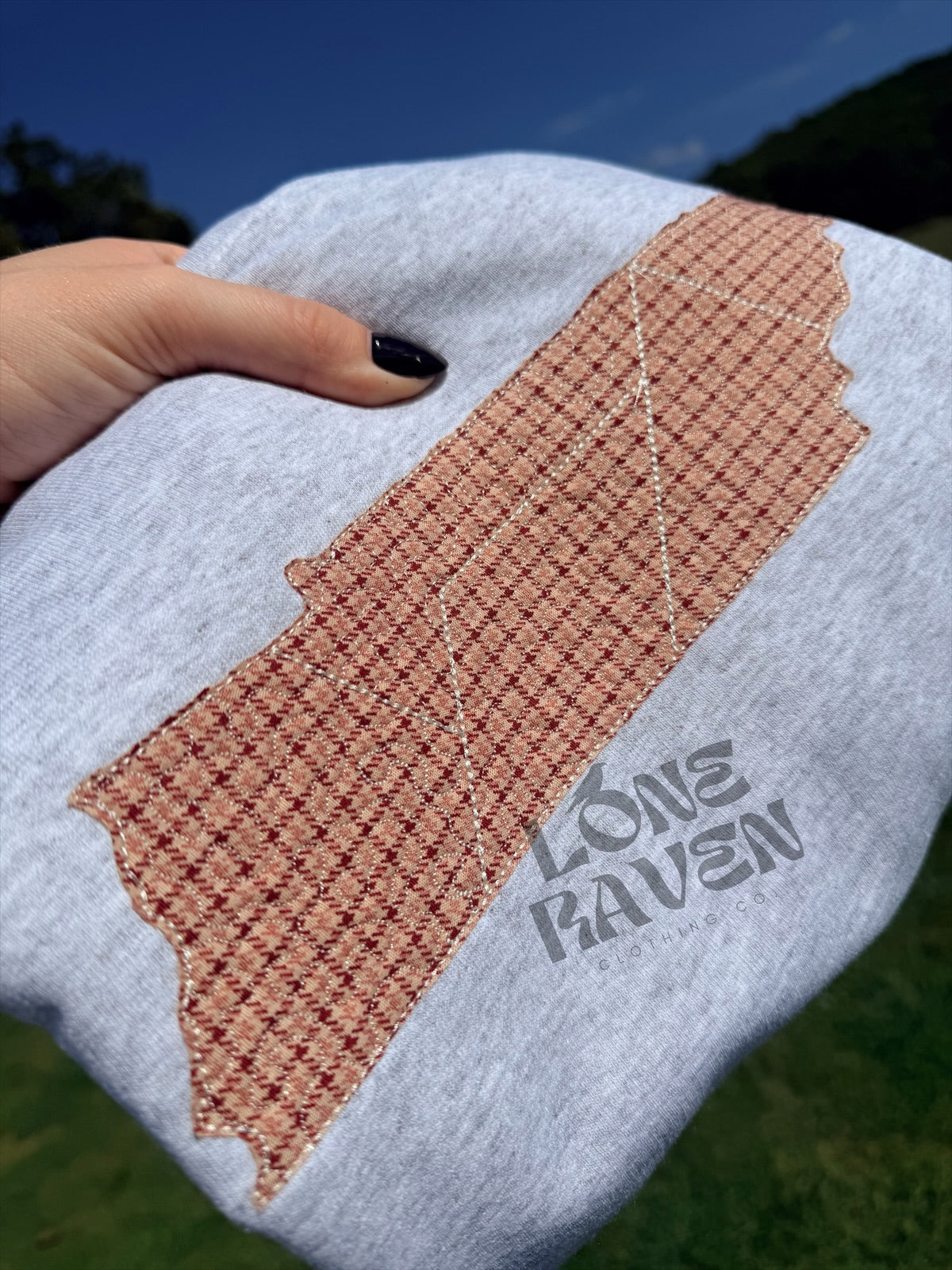 Vintage fabric (quilted look) sweatshirt