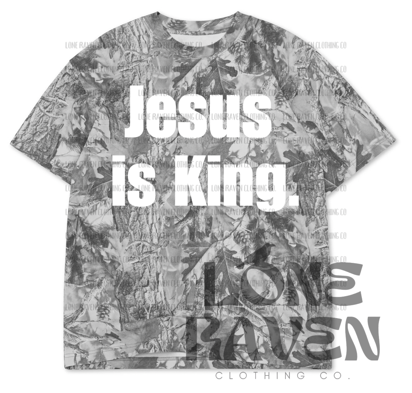 *pre order JESUS IS KING gray camo