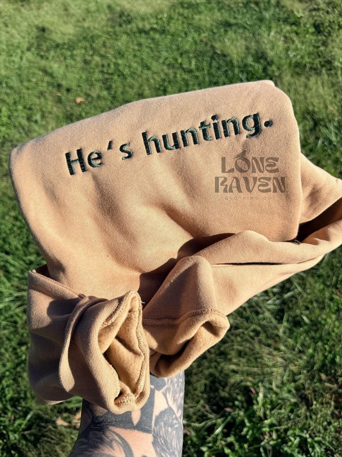 He’s hunting.
