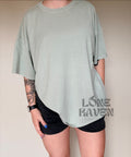 Oversized mineral wash sage