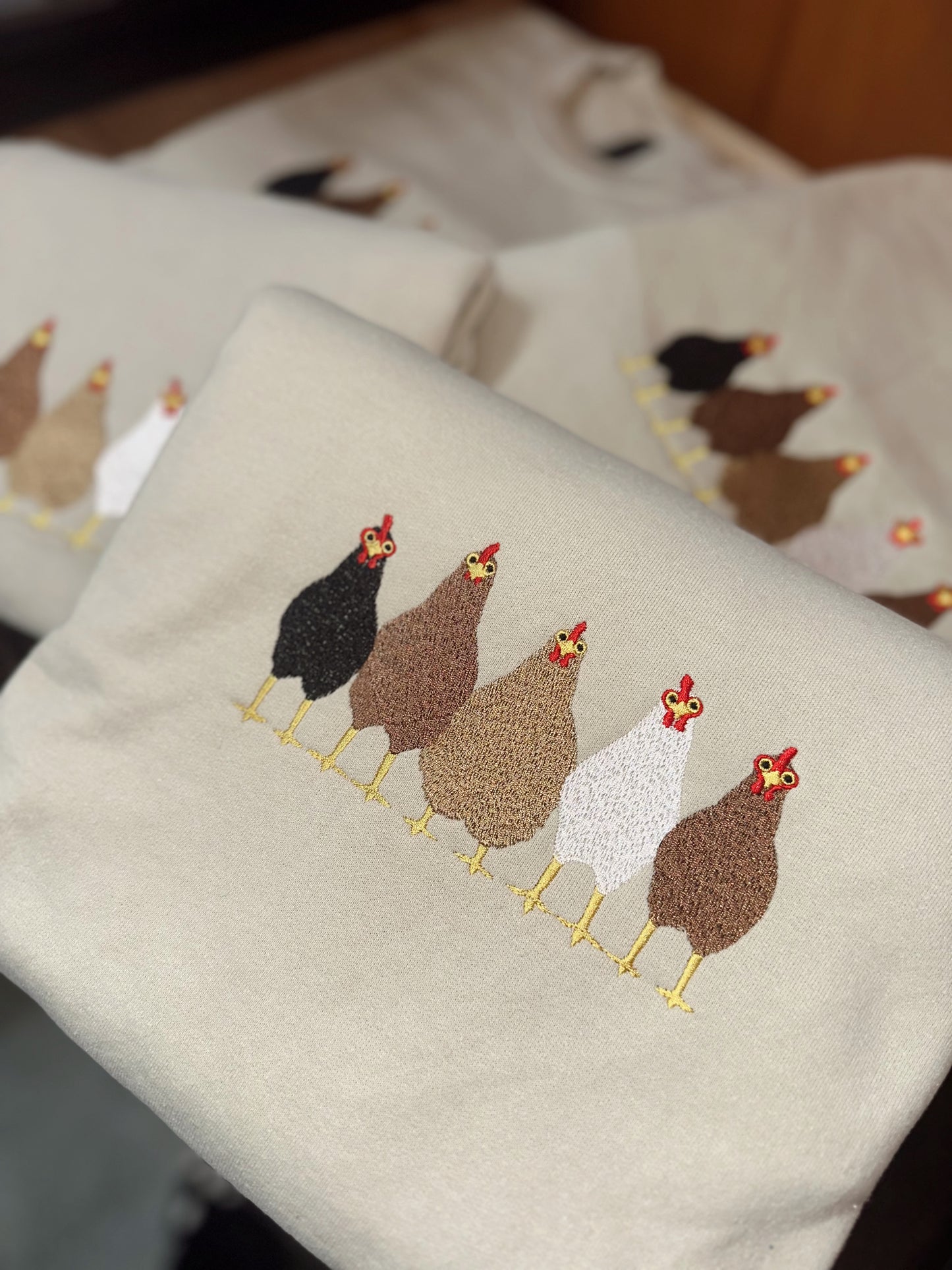 EMBROIDERED chicken crew