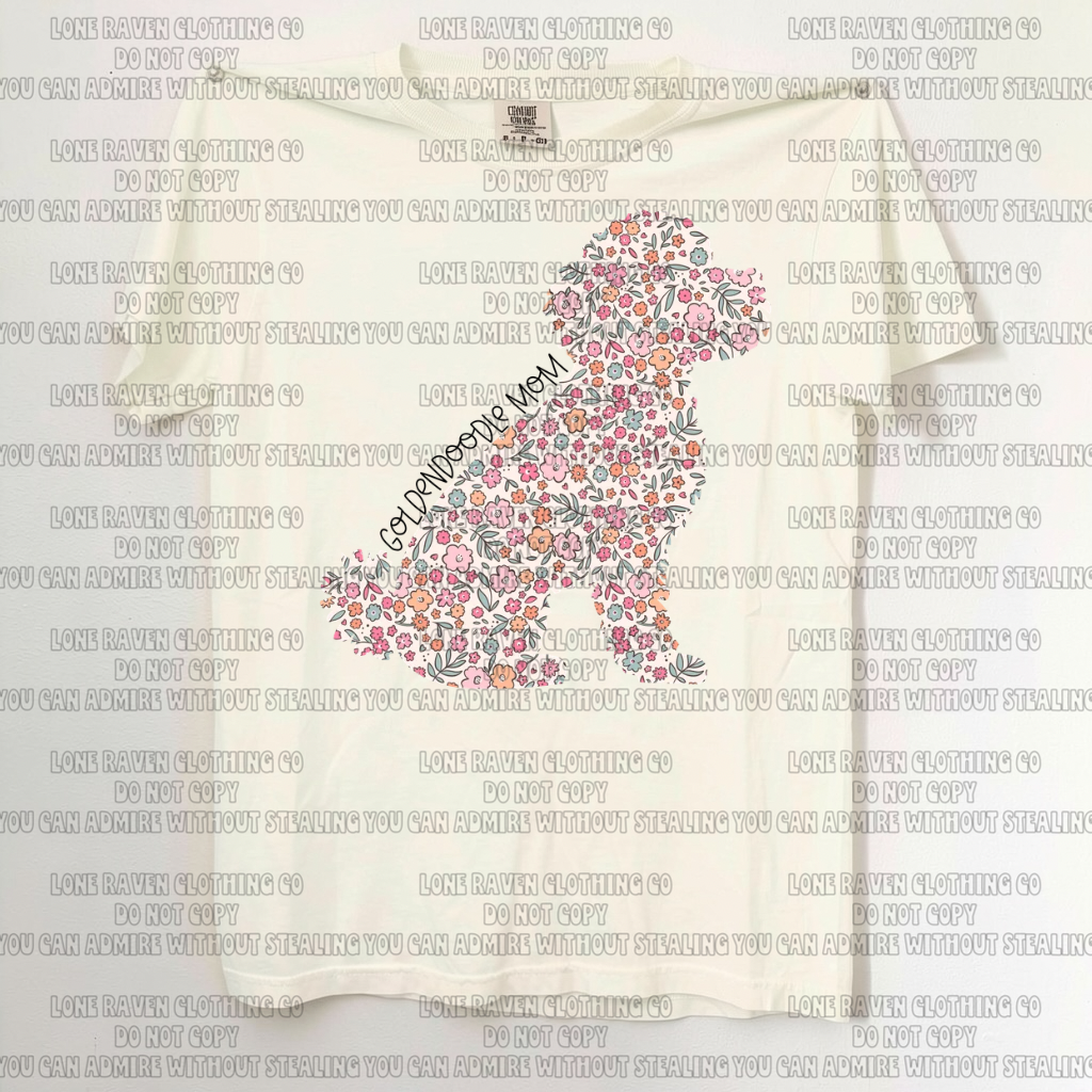 Golden doodle mom floral